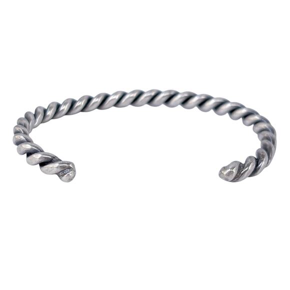 Southwest Twisted Wire Cuff Bracelet | Vintage Sterling Silver 925 | 6.5" - Picture 6 of 10
